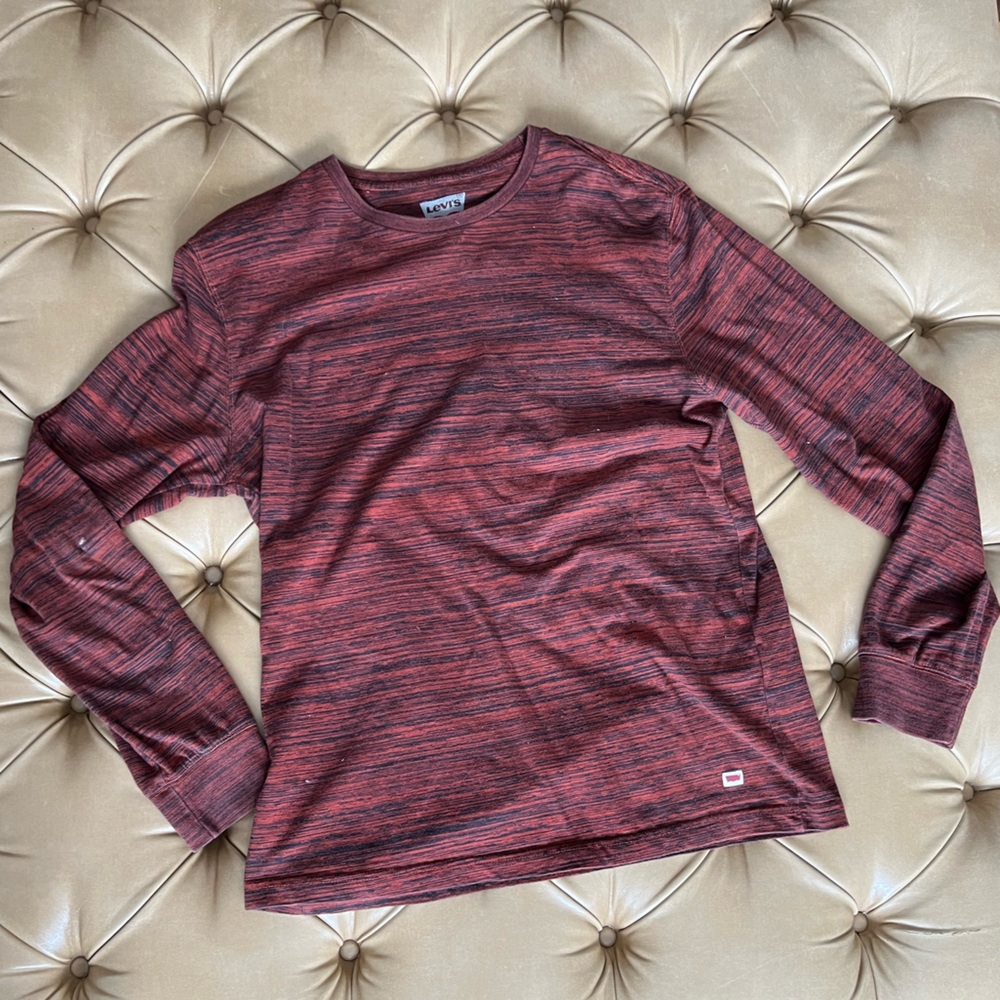 Levi’s long sleeve T, orange and black, Size Large